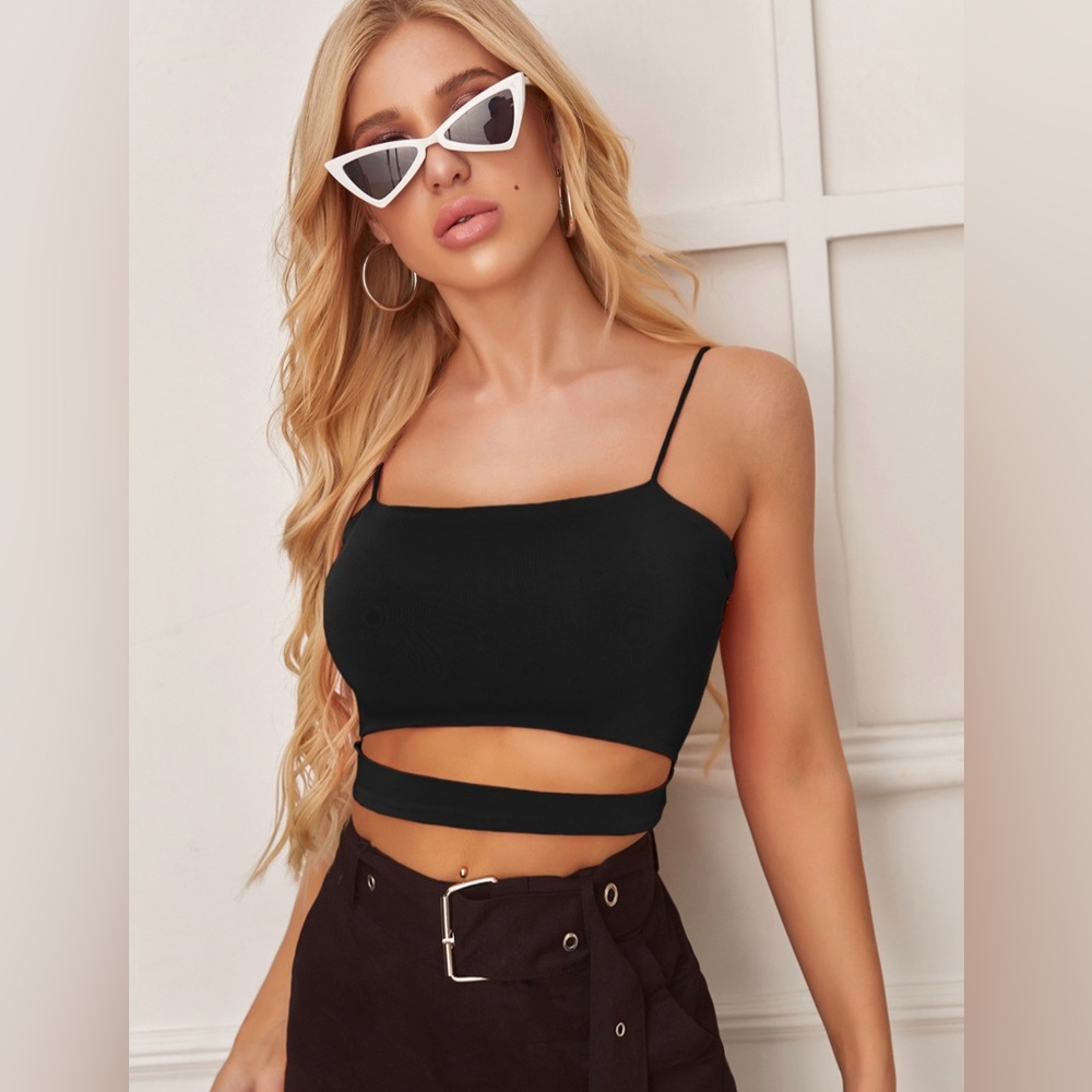 Cut out cropped cami top